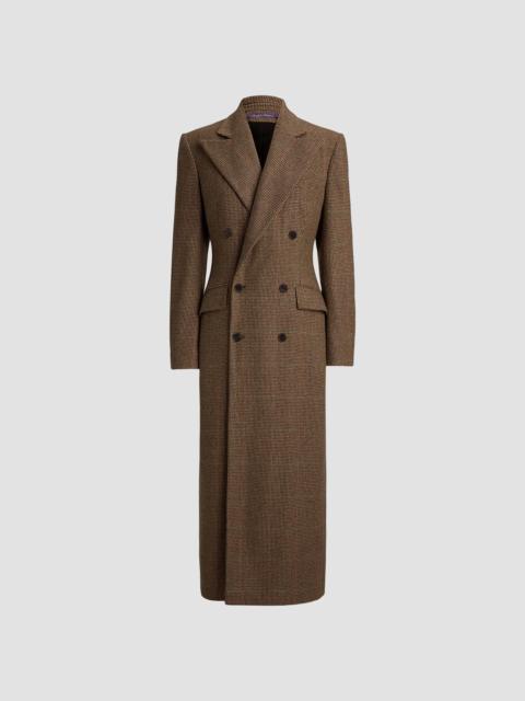 Ralph Lauren Women's Affton Houndstooth Cashmere-Wool Overcoat - Brown