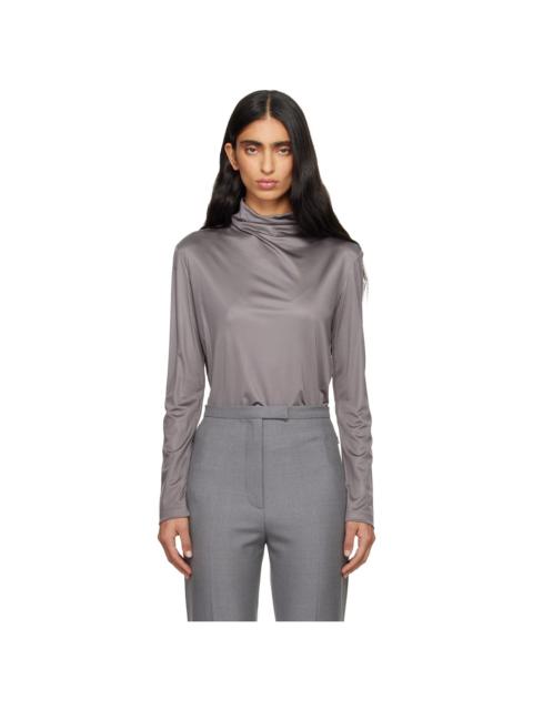 Dries Van Noten Gray Jersey Turtleneck