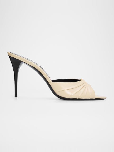 SAINT LAURENT Babylone 90MM Leather Stiletto Mules