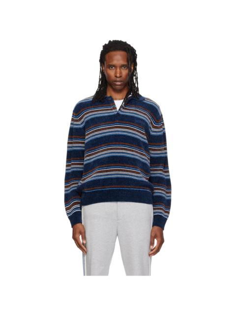 SOLID HOMME Navy Striped Polo