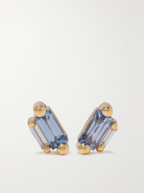 SUZANNE KALAN 18-karat Gold, Sapphire And Diamond Earrings