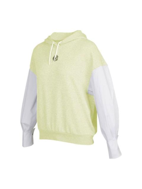 (WMNS) Nike Sportswear Icon Clash Embroidery Logo Hoodie Green/Yellow DD5053-303