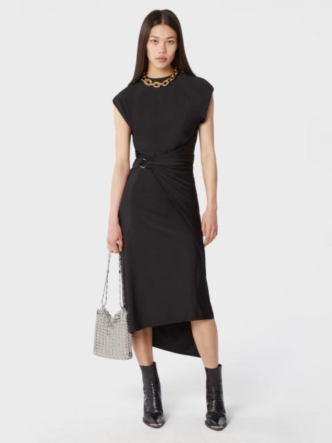 rabanne BLACK DRAPED DRESS