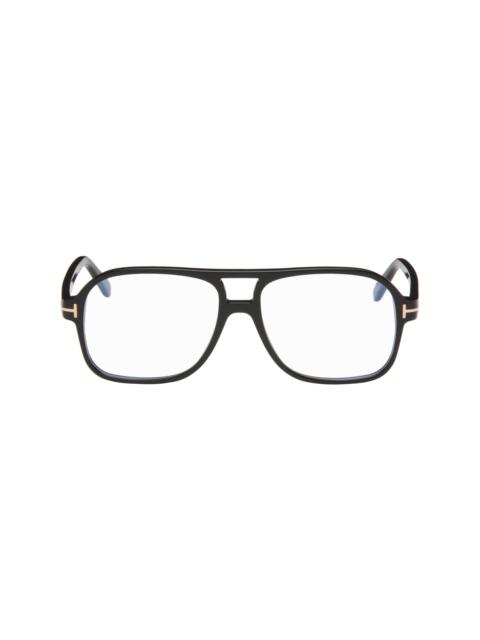 TOM FORD Black Navigator Blue Block Glasses