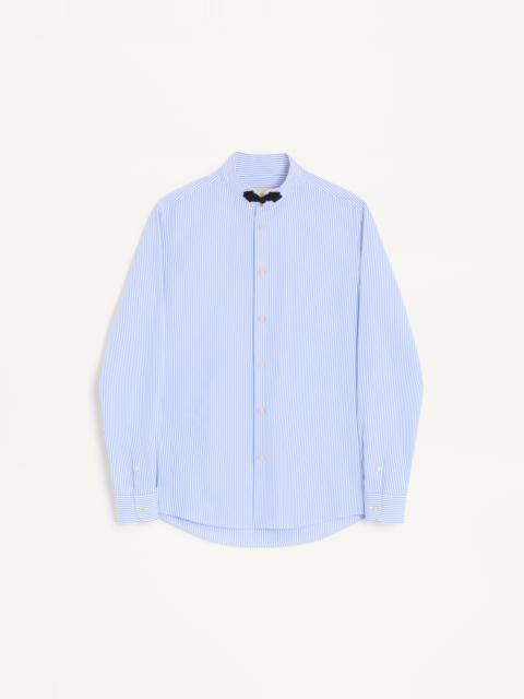 Valentino VALENTINO LONG-SLEEVED STRIPED COTTON SHIRT WITH TOGGLE