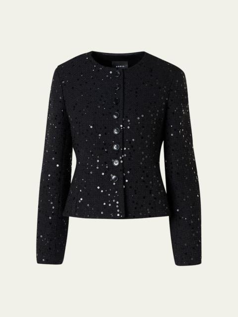 AKRIS Kelis Sequined Tweed Jacket