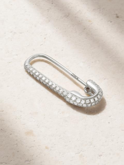 ANITA KO Safety Pin 18-karat White Gold Diamond Single Earring