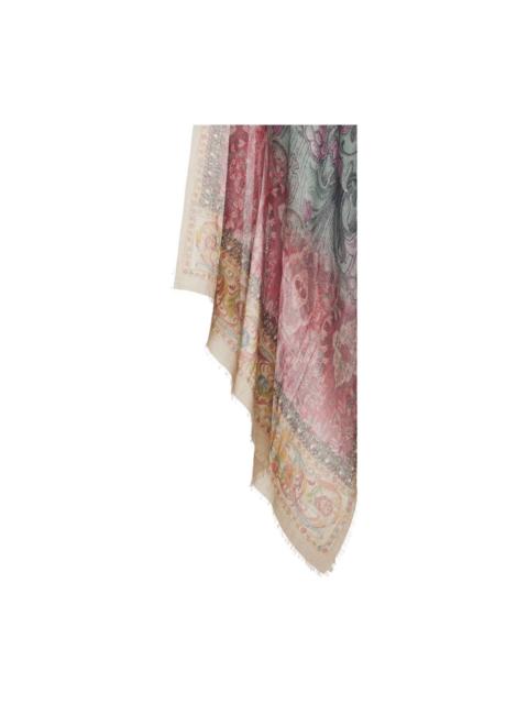 Pierre-Louis Mascia floral-pattern fringed-edges scarf