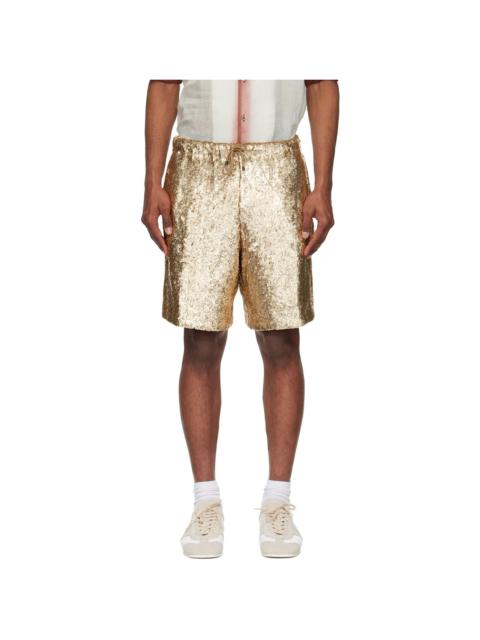 Dries Van Noten Gold Sequinned Shorts
