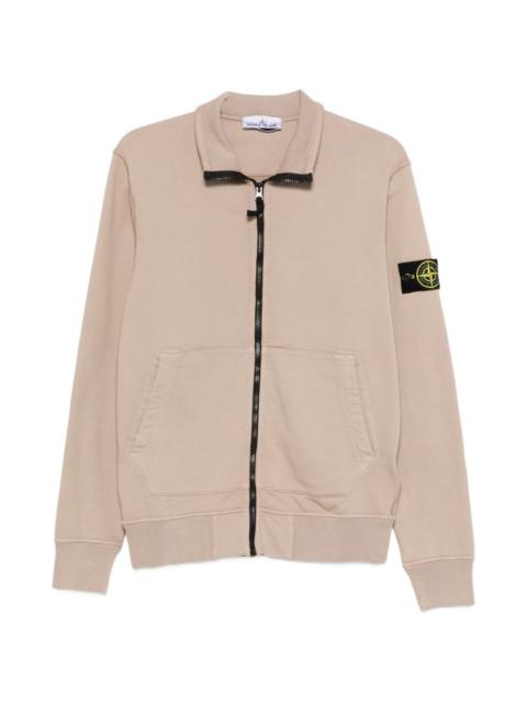 Stone Island zip-up logo-patch sweater