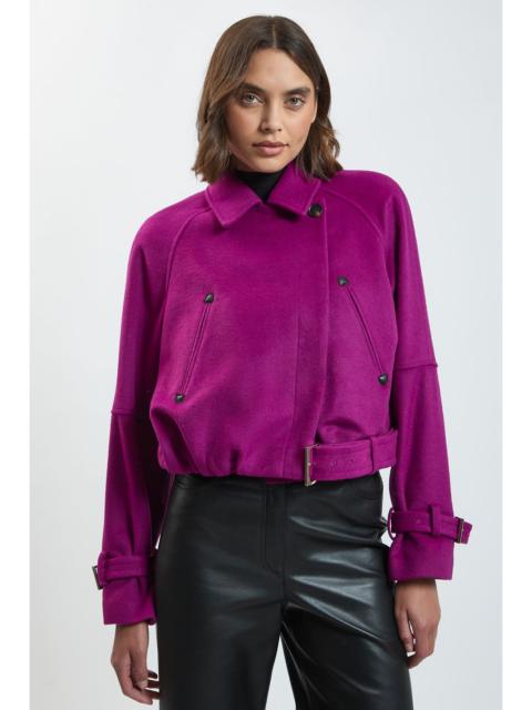 KAREN MILLEN Wool Short Trench Coat