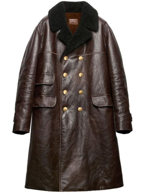 Prada double-breasted leather coat