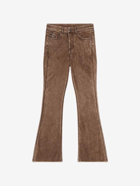 Diesel bootcut pants in treated coated fabric