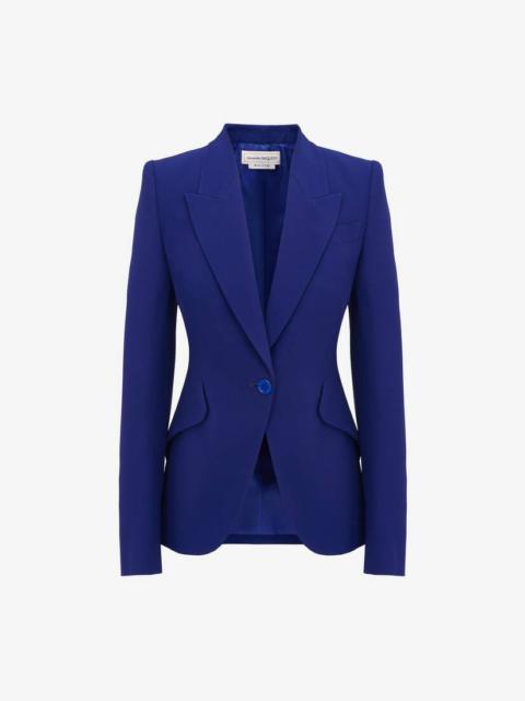 ジャケット Alexander McQueen Short double-breasted navy blue jacket Alexander McQueen SHORT DOUBLE-BREASTED NAVY BLUE JACKET
