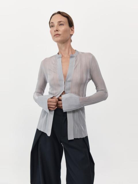 ST. AGNI Fine Pleat Knit Shirt - Silver