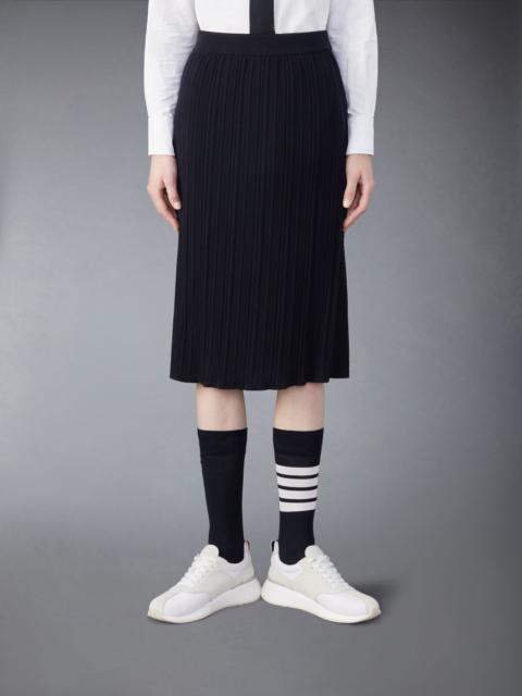 plissé virgin-wool midi skirt