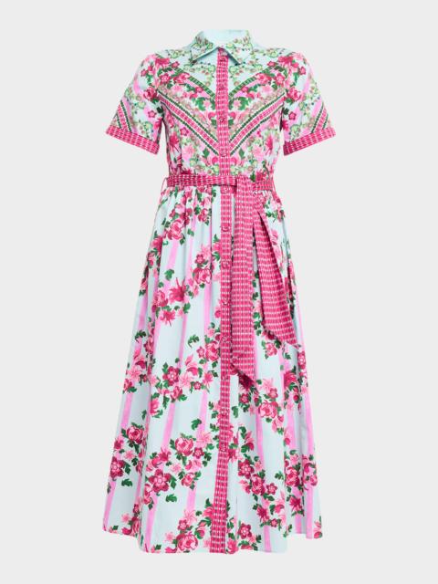 SALONI Vivienne Printed Short-Sleeve Shirtdress
