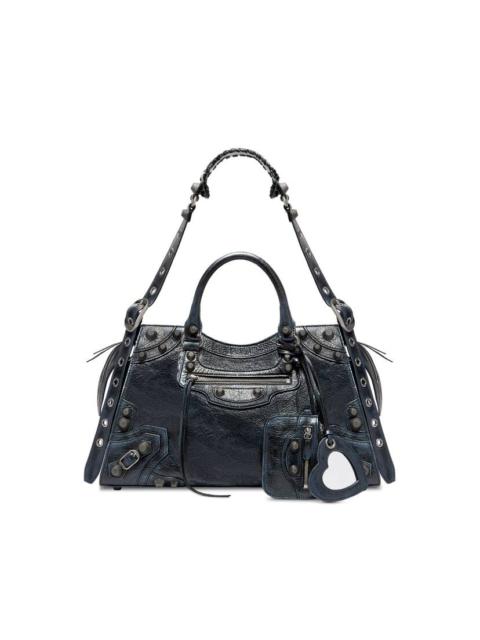 BALENCIAGA Women's Neo Cagole City Handbag Dirty Effect in Black