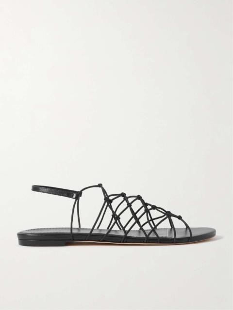 STAUD Gio knotted elastic and leather sandals