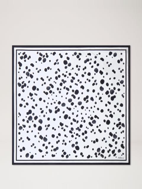 Mulberry Large Square Scarf - Dalmatian Black & Ecru Silk Twill