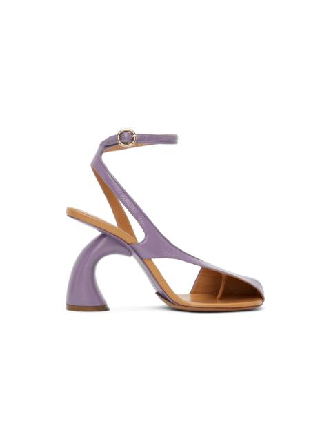 Purple Leather Heeled Sandals