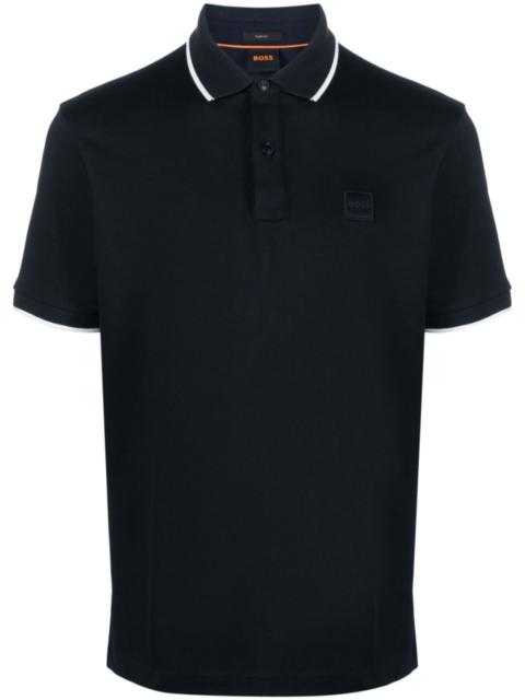 BOSS logo-embossed piqué polo shirt