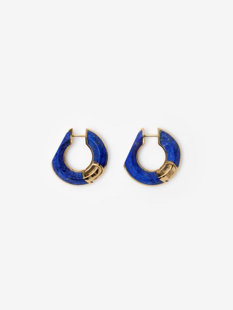 Lapis Small Hollow Hoop Earrings