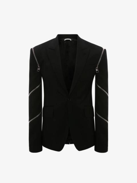 Alexander McQueen Spiral Zip Jacket in Black