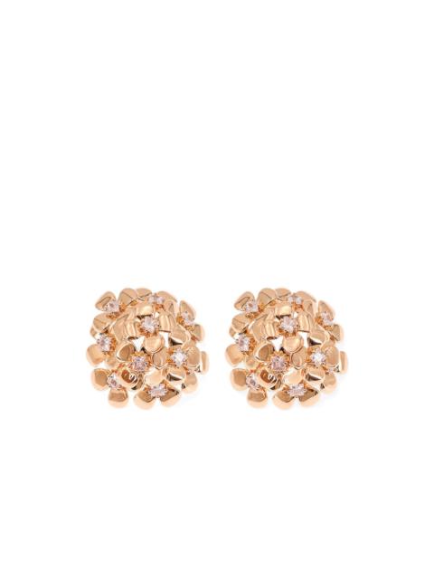 self-portrait flower-detail stud earrings