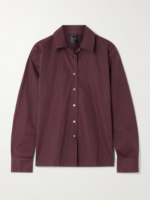 LESET Yoshi Pinstriped Cotton-blend Twill Shirt
