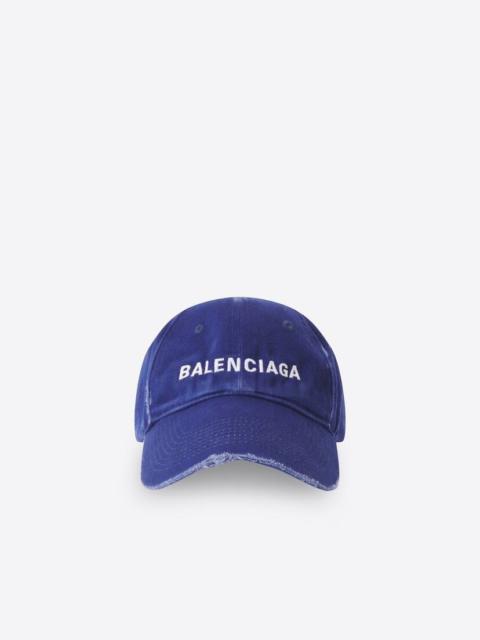 BALENCIAGA Logo Cap in Marine Blue/white