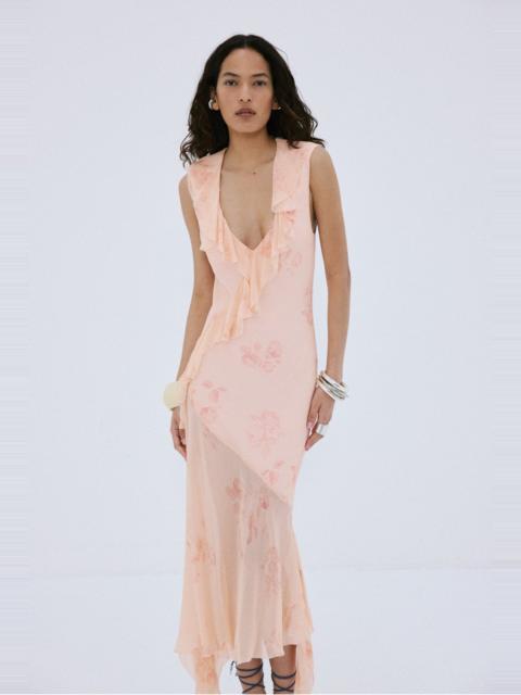 De La Vali BAILA MIDI DRESS IN ROSA PALO PINK VISCOSE GEORGETTE