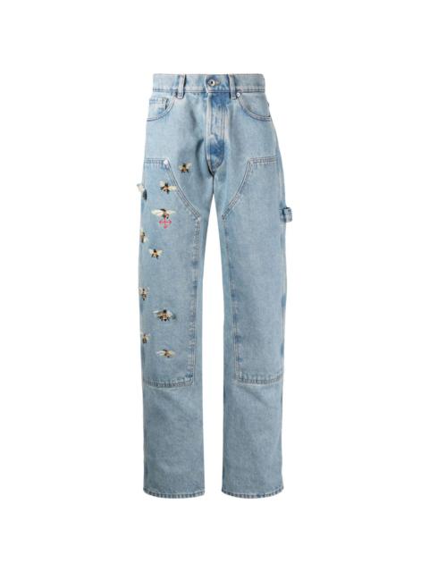Off-White x Virgil Abloh bee-embroidered jeans