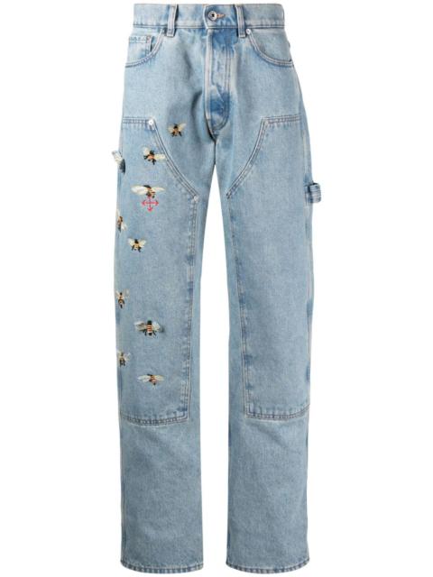 Off-White x Virgil Abloh bee-embroidered jeans