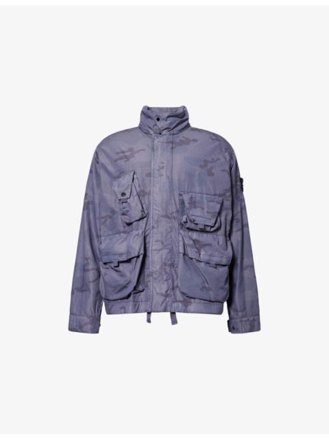 Stone Island Camo Compass-Badge Ripstop Field Cotton-Blend Jacket