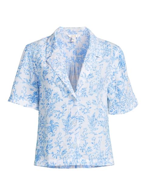 Lilly Pulitzer Women's Montee Cotton Cover-Up Shirt - Resort White Tall Tales