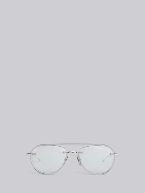 Thom Browne TB112 - Silver Aviator Sunglasses