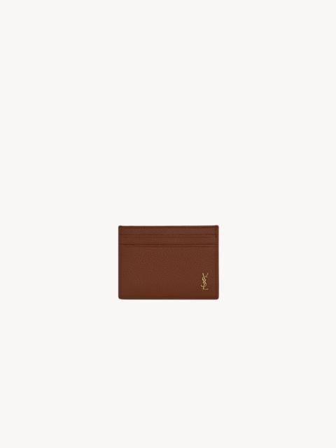 SAINT LAURENT TINY CASSANDRE CREDIT CARD CASE IN GRAINED LEATHER