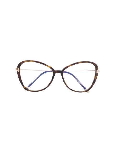 TOM FORD polished-effect oversize-frame glasses