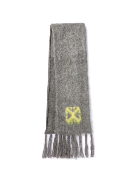 Off-White Grey/yellow Mohair Scarf