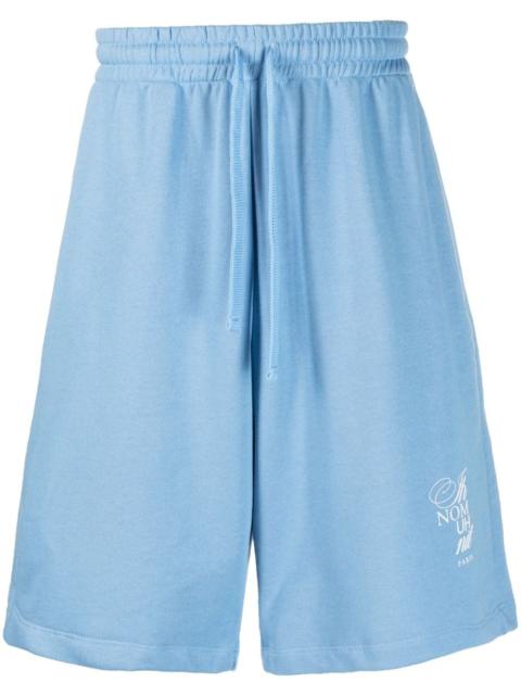 ih nom uh nit logo-print cotton track shorts