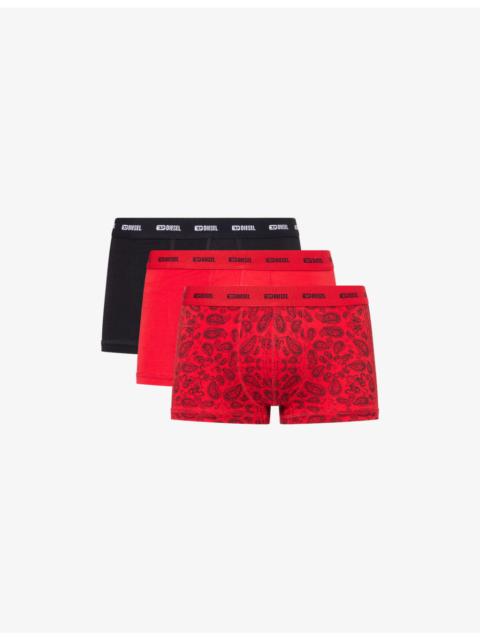 Logo-Waistband Pack of Three Cotton-Jersey Trunks