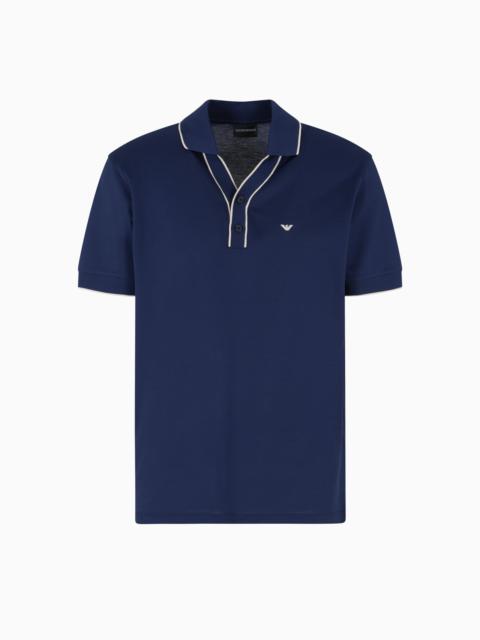 EMPORIO ARMANI PIQUÉ POLO SHIRT WITH CONTRASTING EDGES