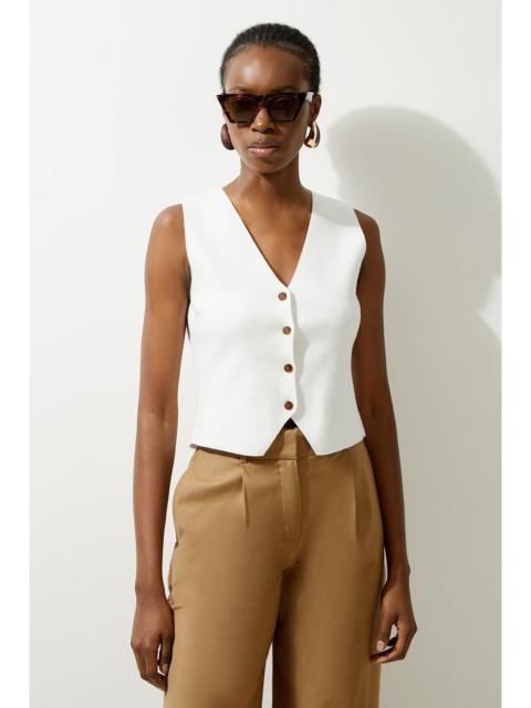 KAREN MILLEN Viscose Blend Knit Waistcoat
