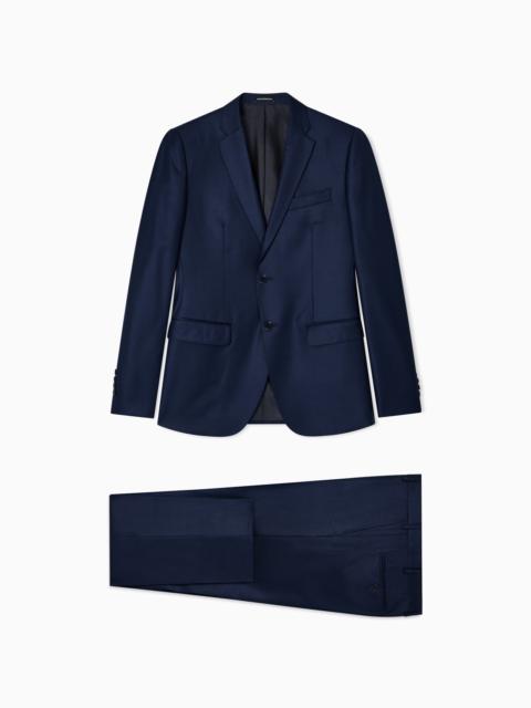 EMPORIO ARMANI SINGLE-BREASTED SUIT IN A SILKY-FINISH GRISAILLE