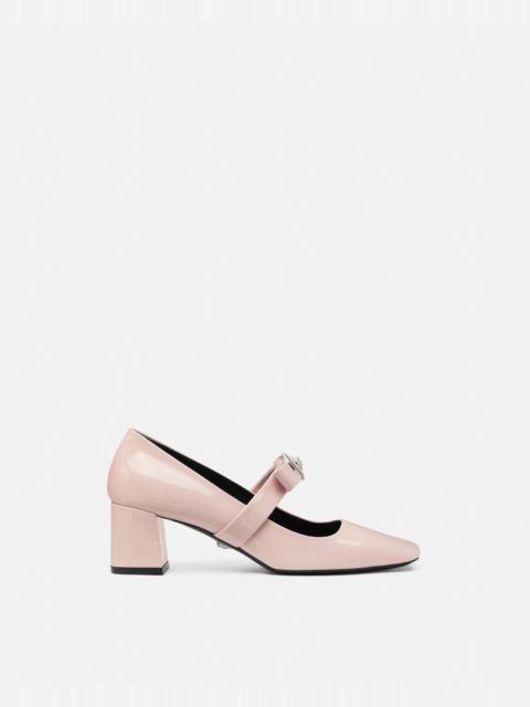 VERSACE Gianni Ribbon Block Pumps 55 mm