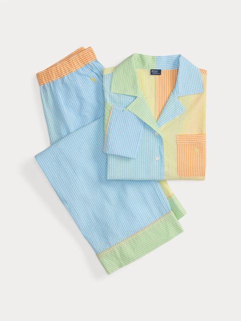 Polo Ralph Lauren Color-Blocked Seersucker Pajama Set