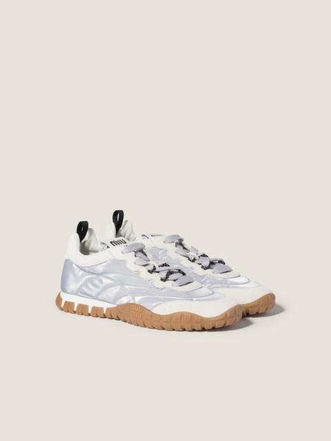 Miu Miu Tyre technical fabric and suede sneakers