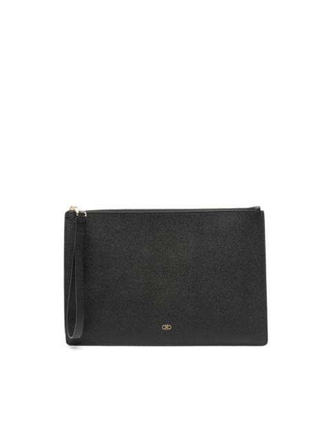 FERRAGAMO Gancini leather clutch bag