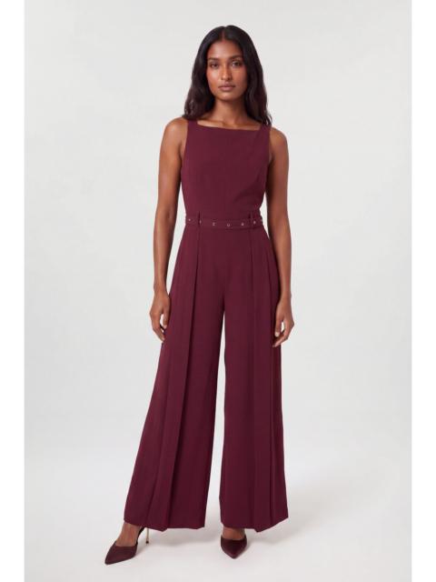 KAREN MILLEN Tailored Crepe Pleated Kilt Jumpsuit